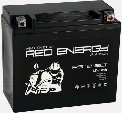Изображение товара Аккумулятор RED ENERGY RS 12201 (12V / 20Ah) [YTX20L-BS, YTX20HL-BS, YB18L-A] мотоцикл / снегоход / багги / квадроцикл