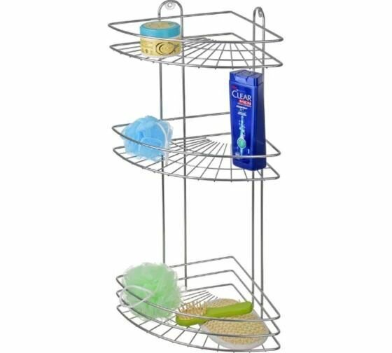 Полка в ванную EUROHOUSE 3-х секционная угловая 23х23х585 см хром 14324