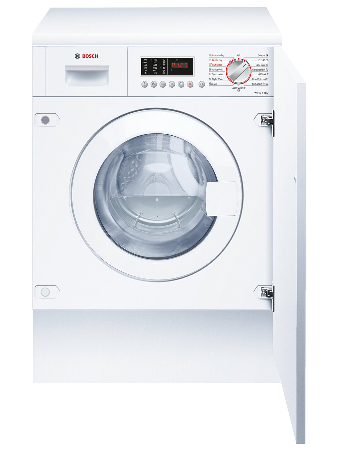 Стиральная машина Bosch Serie 6 WKD28543EU, с функцией сушки, дисплей, 7 кг