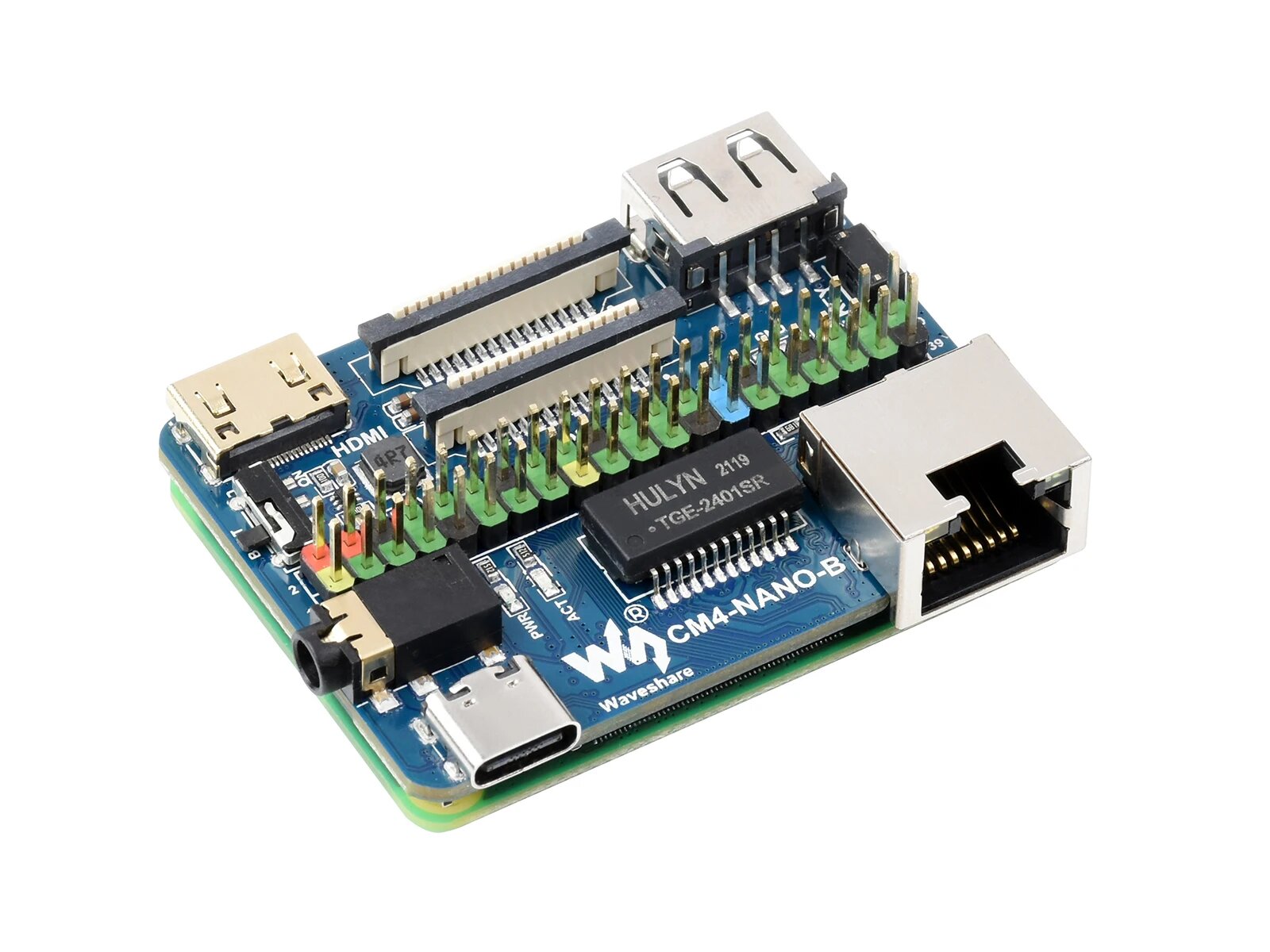 CM4-NANO-B, Nano Base Board (B) для компьютерного модуля Raspberry Pi 4, того же размера, что и CM4, подходит для оценки RPi CM4