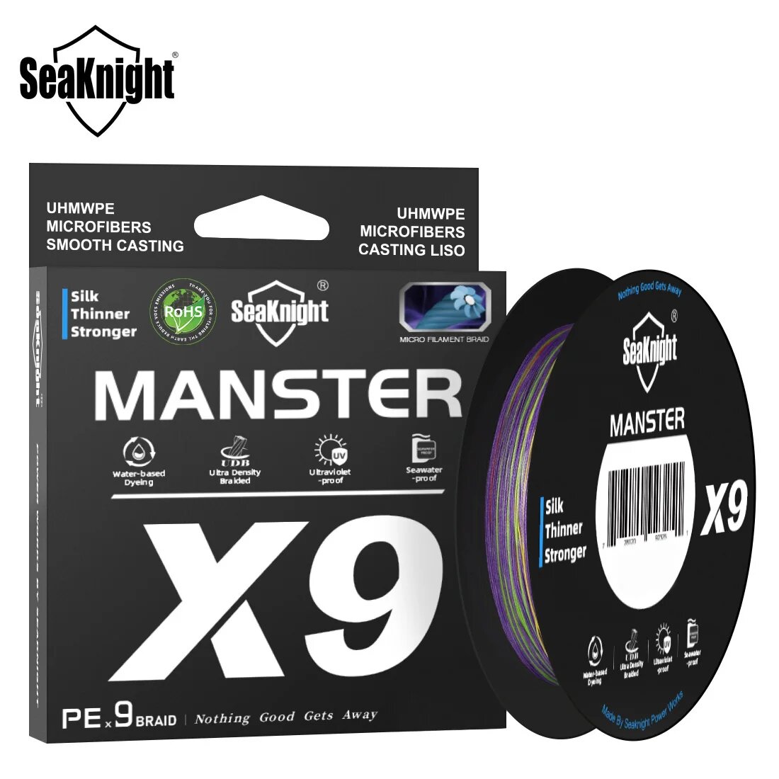 SeaKnight NEW X9 9-прядная плетеная леска для дальнего заброса Multi-Color 150M 50LB 0.32mm