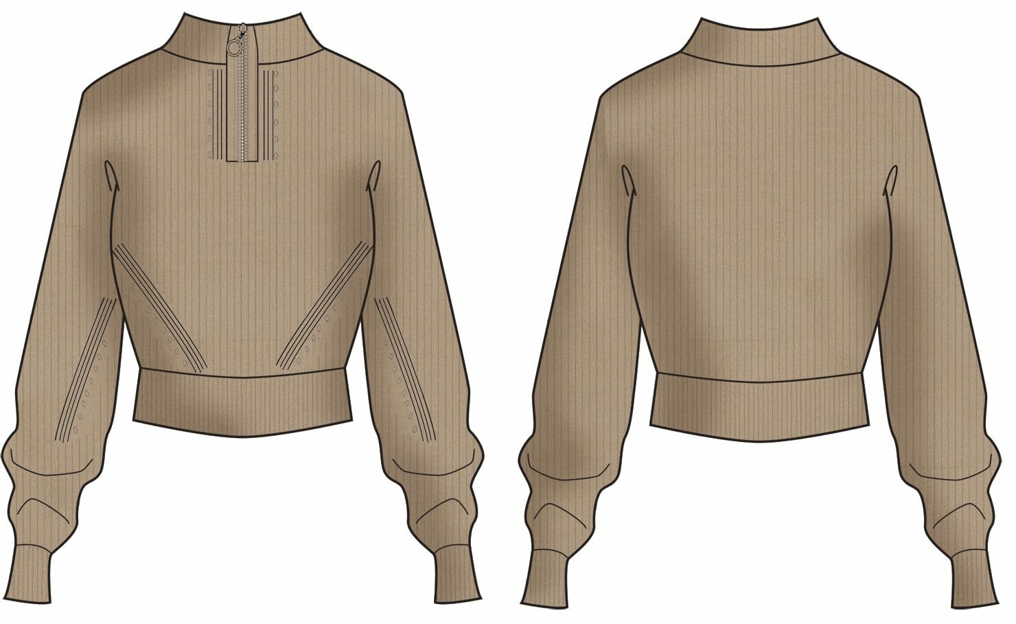 Джемпер GUESS LS HALF ZIP HARLEY SWTR, размер M, бежевый — фото 1