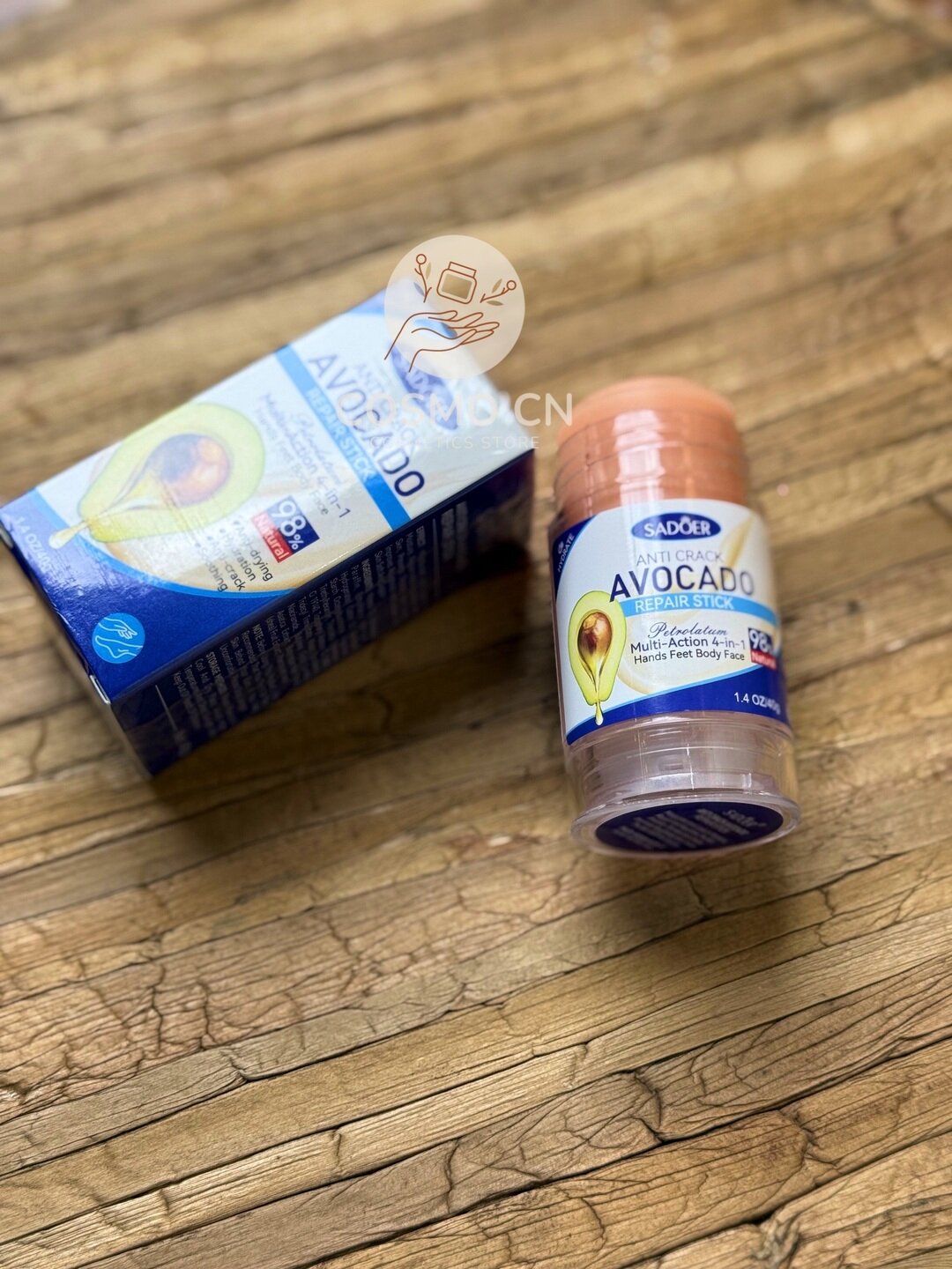 Увлажняющий крем-стик SADOER с авокадо, от трещин — уход для ног, рук, лица и тела, 40 гр