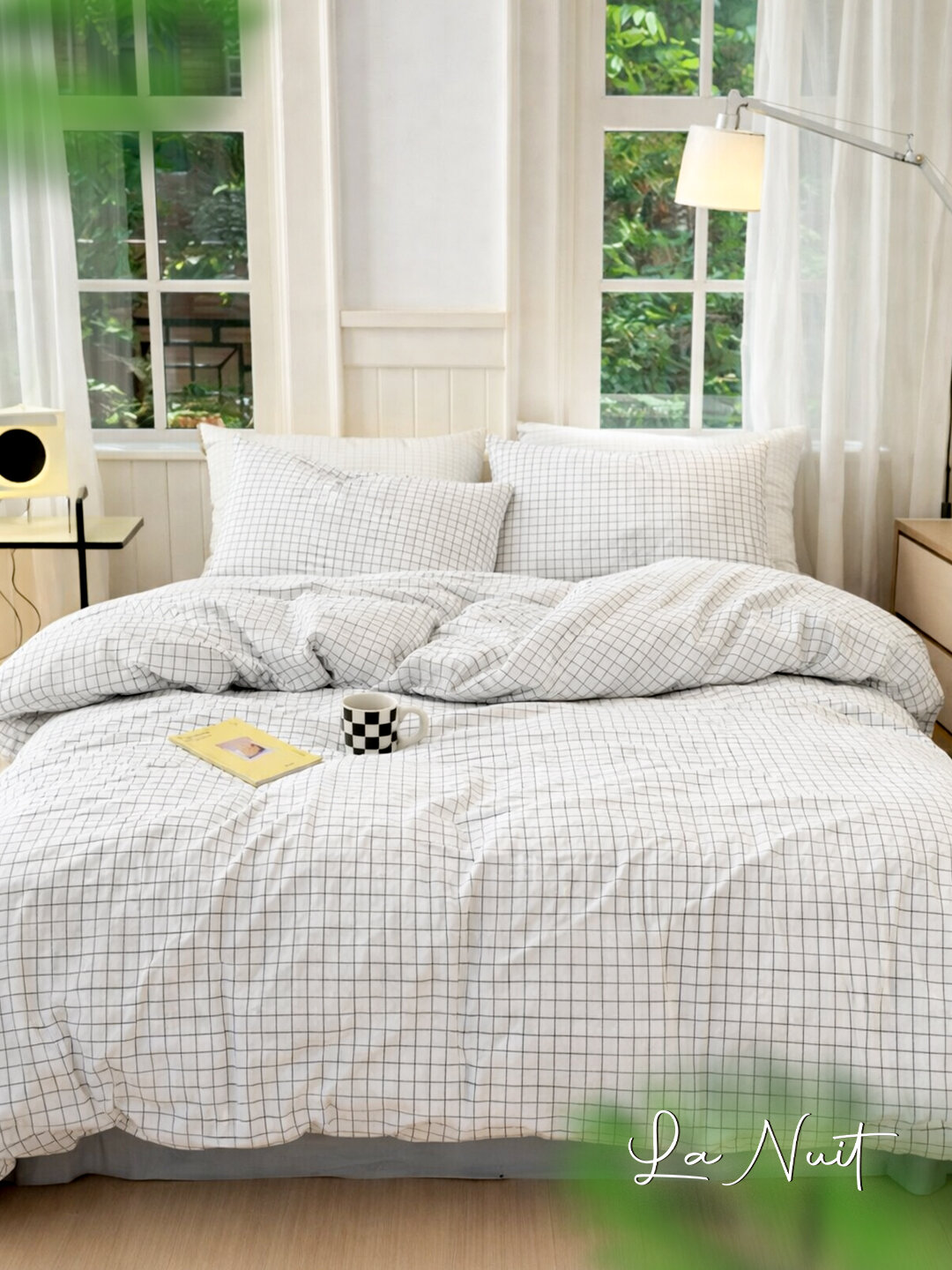 Комплект постельного белья, 2-спальный, La Nuit, 100% хлопок, в клетку, Китай