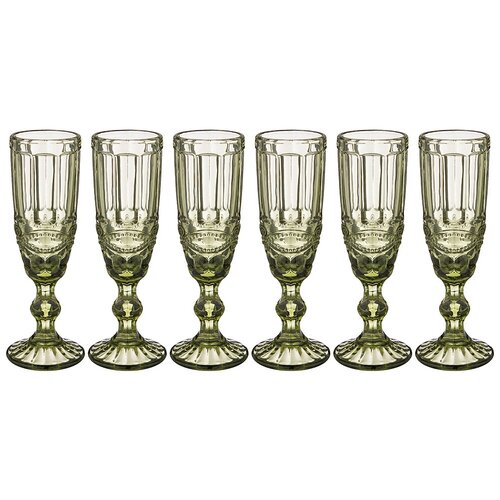 Набор бокалов для шампанского Lefard Серпентина, серия Muza Color, 150 мл, 6 шт