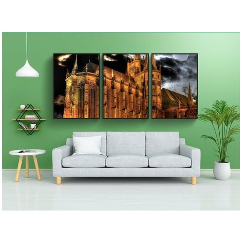 фото Набор модулных постеров для интерьера "тюрингия, эрфурт, дом" 60x90 см. в тубусе, без рамки lotsprints