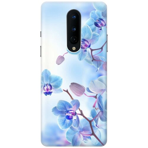 фото Ультратонкий силиконовый чехол-накладка для oneplus 8 с принтом "голубые орхидеи" gosso