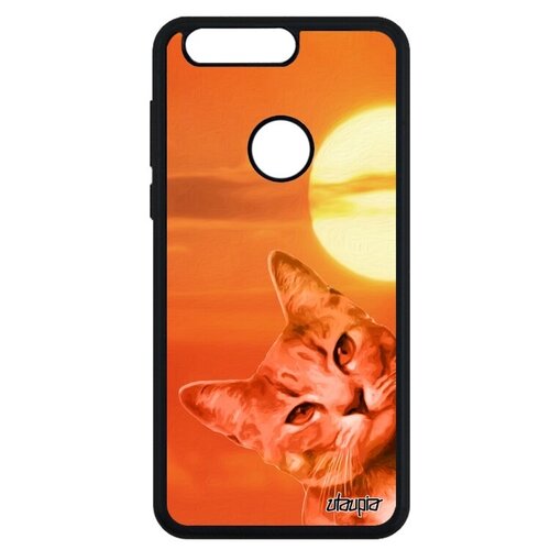 фото Яркий чехол на мобильный // honor 8 // "котик" пушистый зверь, utaupia, оранжевый