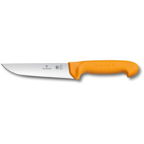 Нож кухонный Victorinox Swibo (5.8412.18) стальной обвалочный для мяса лезв.180мм прямая заточка желтый