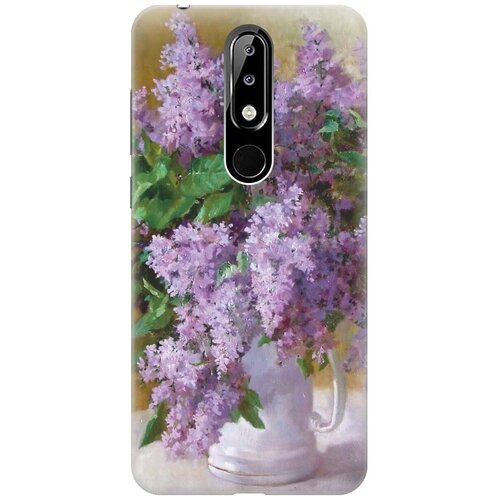 фото Gosso ультратонкий силиконовый чехол-накладка для nokia 5.1 plus / x5 (2018) с принтом "букет сирени"