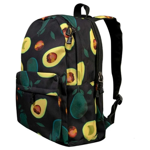Рюкзак школьный / Рюкзак с авокадо молодежный / Рюкзак авокадо черный
