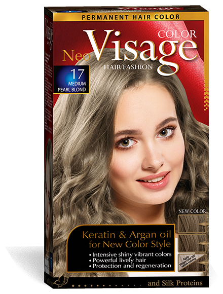 COLOR Visage Стойкая крем-краска для волос, 17 Средне-перламутровый русый / Medium Pearl Blond