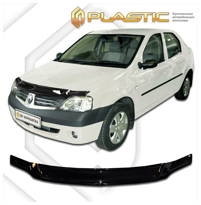 Дефлектор капота для Renault Logan 2006-2009 Classic черный