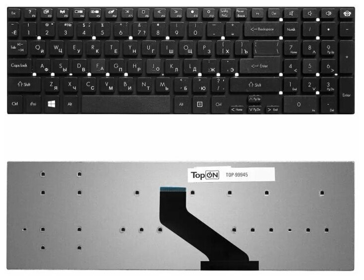 Клавиатура для ноутбука Packard Bell EasyNote TS11 TS13 TS44 LS11 LS13 LS44 Series Г-образный Enter Черная без рамки PN MP-10K33SU-698