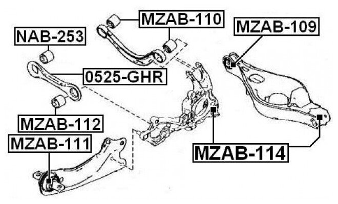 Сайлентблок FEBEST MZAB110 - фотография № 5