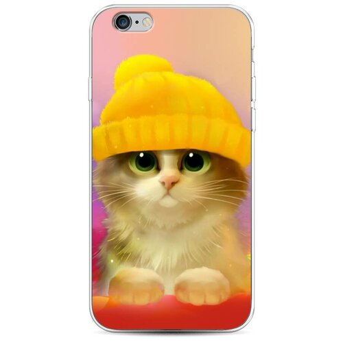 фото Силиконовый чехол "котенок в желтой шапке" на apple iphone 6 / айфон 6 case place