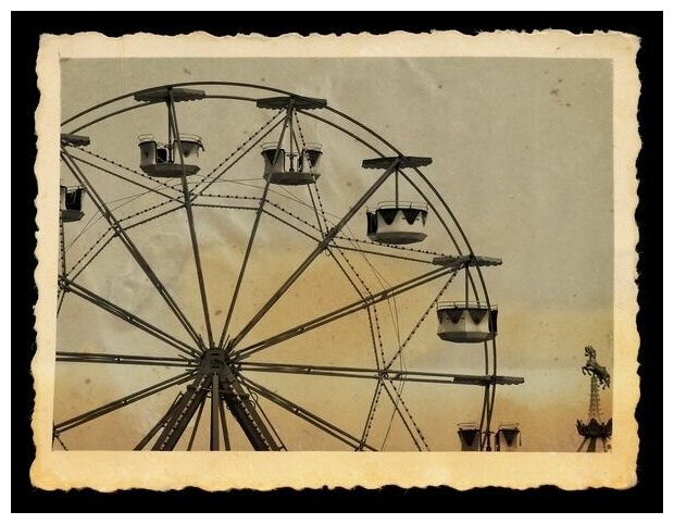 Постер на холсте Колесо обозрения (Ferris Wheel) 52см. x 40см.