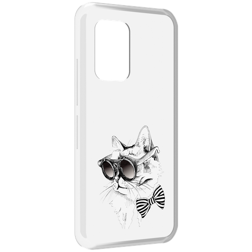 Чехол MyPads крутая кошка в очках для UMIDIGI Bison GT задняя-панель-накладка-бампер