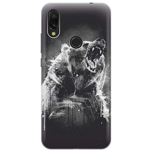 фото Ультратонкий силиконовый чехол-накладка для xiaomi redmi 7 с принтом "разъяренный медведь" gosso