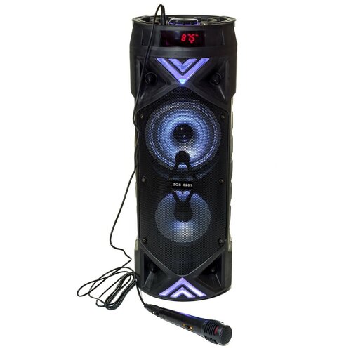 Высокая Портативная колонка BT SPEAKER ZQS-6201 Bluetooth с микрофоном и подсветкой 334700₽