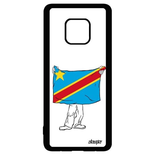 фото Защитный чехол на // huawei mate 20 pro // "флаг конго киншаса с руками" дизайн страна, utaupia, белый