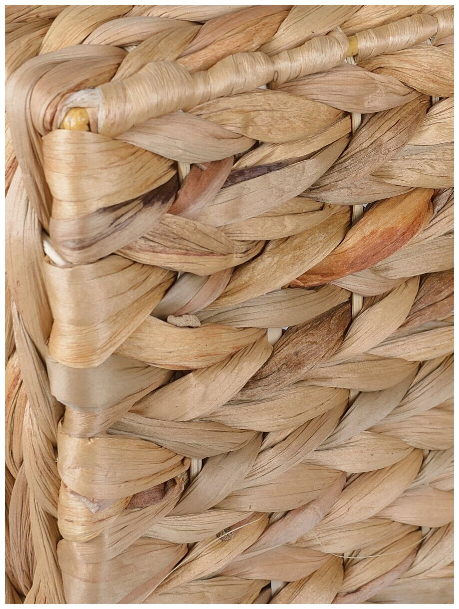 Корзина для хранения плетёная ( Водный гиацинт, металл.каскад, 32х22см Н14см 8л) Bamboolend - фотография № 9