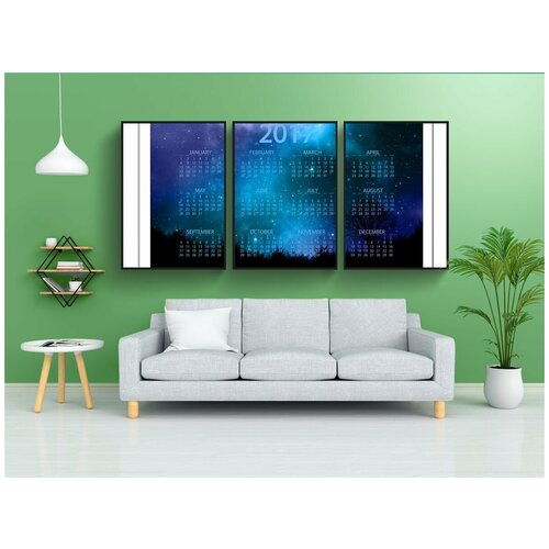 фото Набор модулных постеров для интерьера "таблетка, технология, повестка дня" 60x90 см. в тубусе, без рамки lotsprints