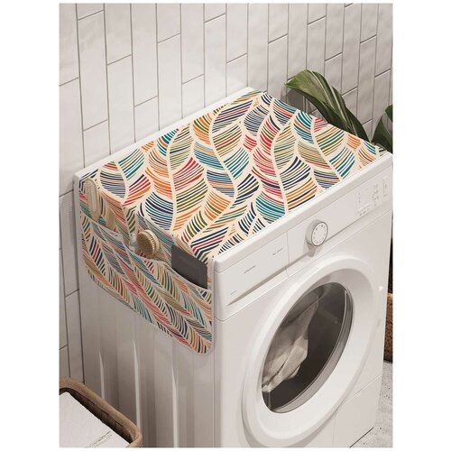 фото Органайзер ambesonne для хранения "волны из перьев" на стиральную машину, 45x120 см