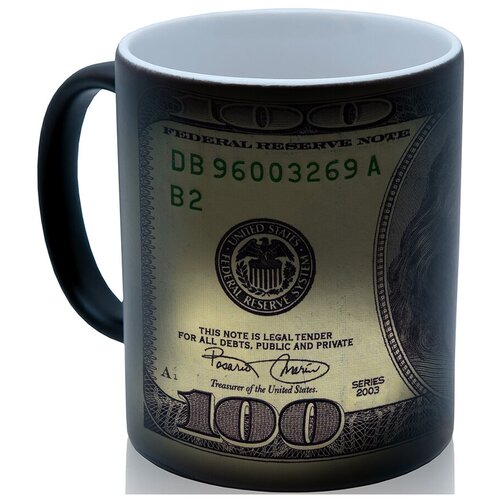 фото Кружка хамелеон 100 долларов, оригинальный сувенир drabs