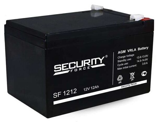 Аккумулятор 12В 12А.ч Security Force SECURITY FORCE SF 1212 (1 шт.)