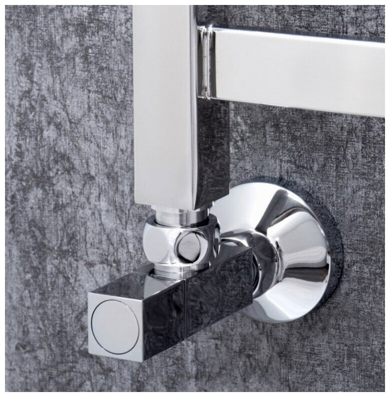 фото Вентиль запорный квадратный для полотенцесушителя угловой 3/4 ВР- 1/2 НР (пара)