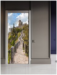 Наклейка интерьерная на дверь "Дорога к замку", самоклеющаяся 80х200 см.