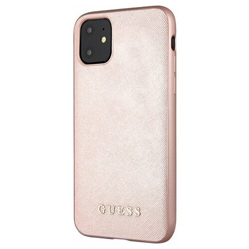 фото Чехол cg mobile guess silicone saffiano hard для iphone 11, цвет розовый (guhcn61slsapi)