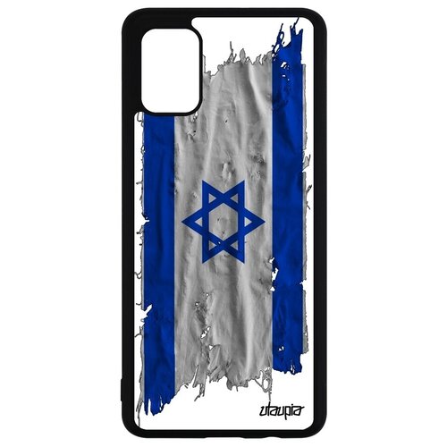 фото Защитный чехол на смартфон // samsung galaxy a51 // "флаг израиля на ткани" дизайн страна, utaupia, белый