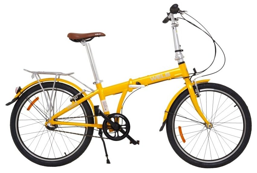 Складной велосипед WELS Folio 24-3 Shimano Nexus (24", 3 ск, желтый, 2021-2022)