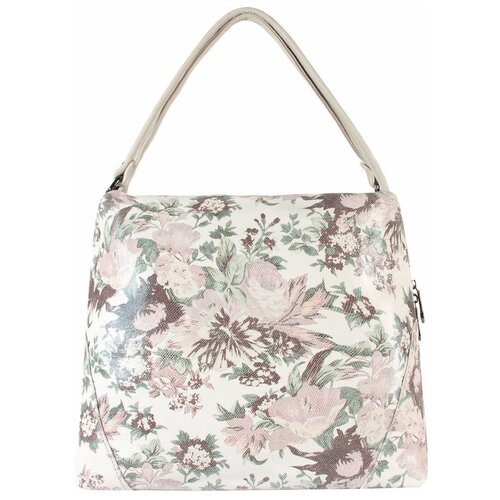 фото Сумка/сумка женская/сумка женская натуральная кожа/mayger/а-св-7911/светло-серый_цветыл21/модель хобо meyninger