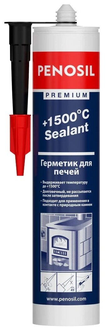 Герметик Penosil +1500, для печей, черный/280 ml Н4187 — купить в интернет-магазине по низкой цене на Яндекс Маркете