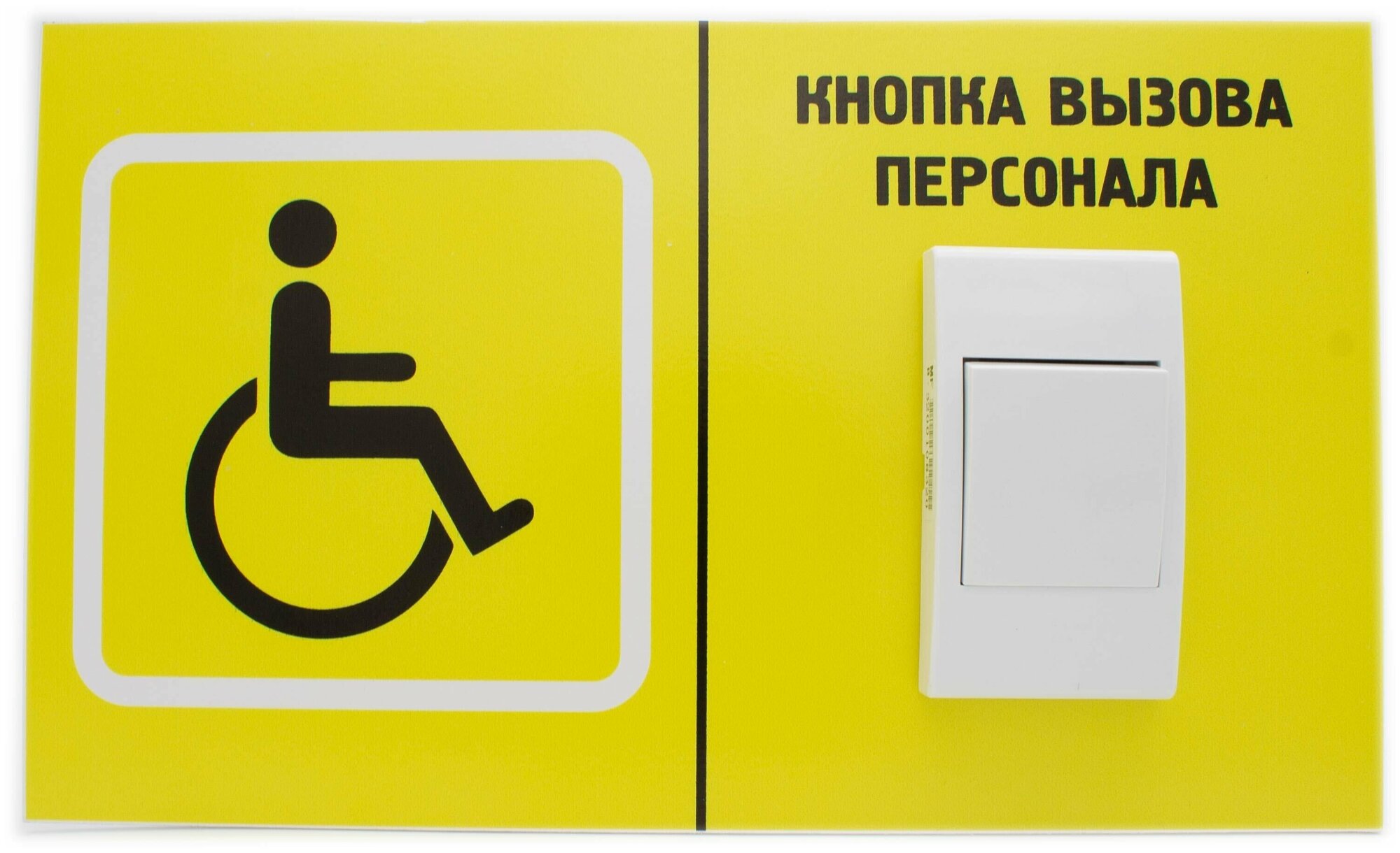 Звонок + кнопка Табличка "Кнопка вызова персонала" для инвалидов по гос. программе "Доступная среда"
