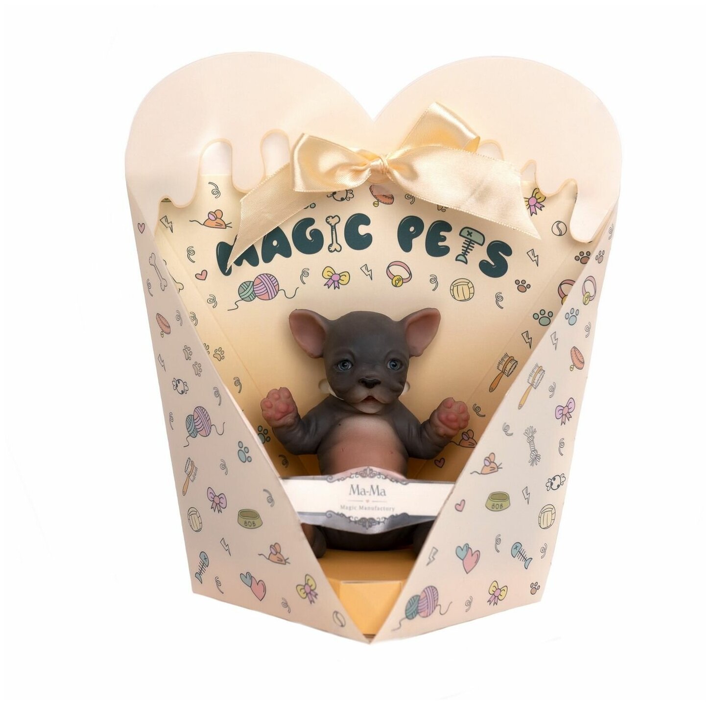 Игрушка щенок "Бульдог" из силикона, коллекции "Magic Pets"