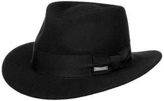 Шляпа федора SEEBERGER арт. 70441-0 FELT FEDORA (черный), Размер:59