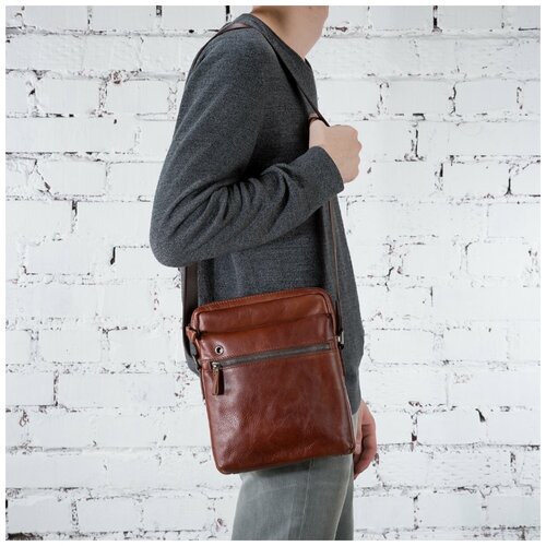 фото Сумка мужская 8716 коричневая no name