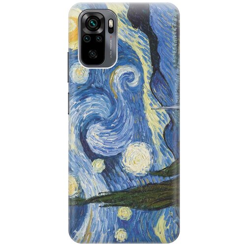 фото Ультратонкий силиконовый чехол-накладка для xiaomi redmi note 10 с принтом "звездная ночь" gosso