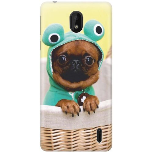 фото Re:paчехол - накладка artcolor для nokia 1 plus с принтом "собака в смешной шапке"