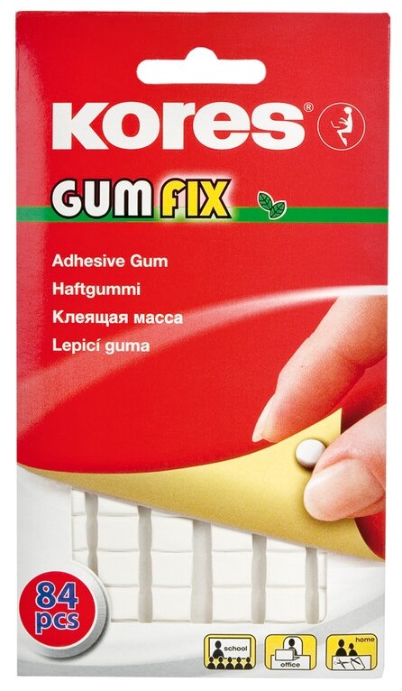 Клейкая лента-масса Kores Gum Fix, удаляемая, 84 шт