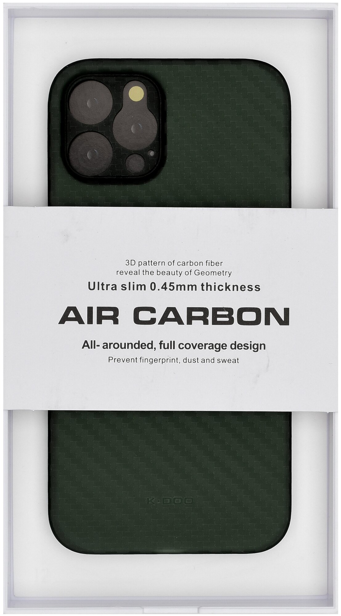 Чехол для iPhone 12 Pro AIR Carbon-Зелёный