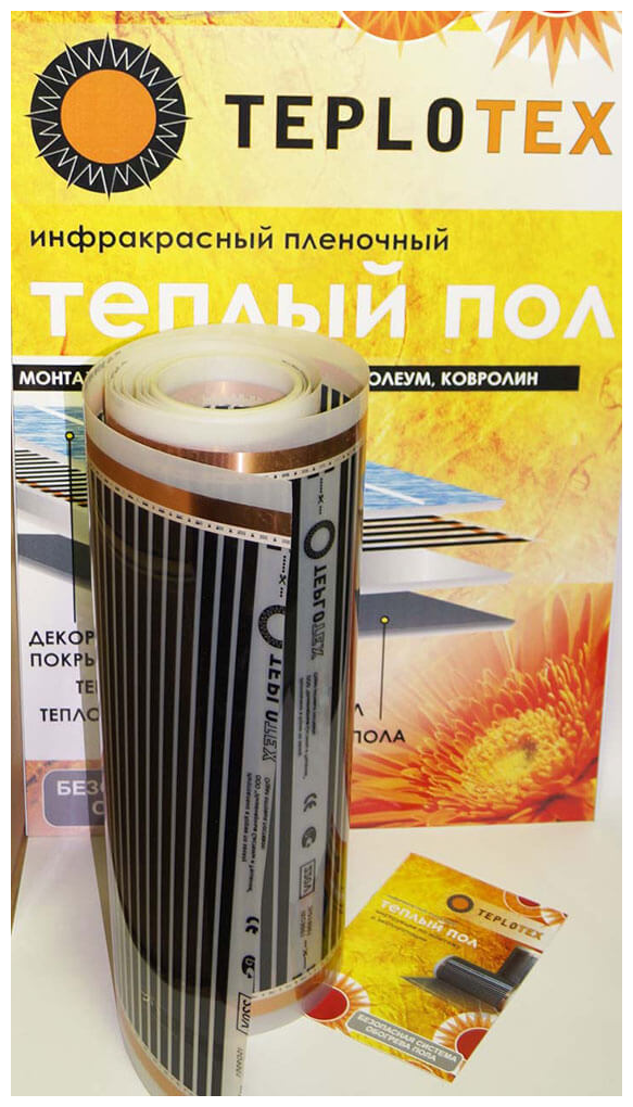 Комплект тёплого пола: Инфракрасный плёночный пол TEPLOTEX 10 кв. м/2200 Вт + Монтажный комплект+Программируемый терморегулятор Е51 - фотография № 5