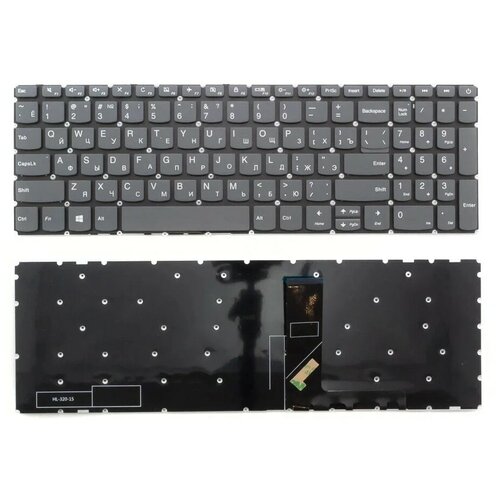 Клавиатура для ноутбука Lenovo IdeaPad 330-17ICH черно-серая без рамки 98000₽