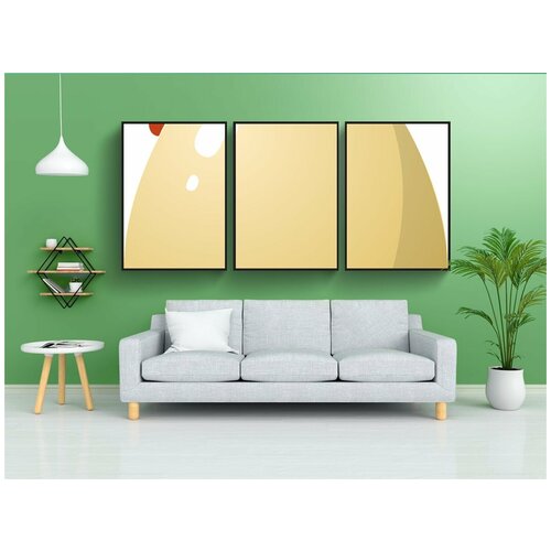 фото Набор модулных постеров для интерьера "курица, яйцо, домашняя птица" 60x90 см. в тубусе, без рамки lotsprints