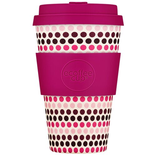 Многоразовый эко-стакан из бамбука для кофе Ecoffee Cup Pink Polka 415