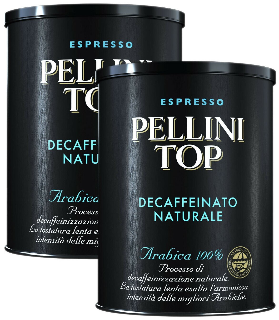 Кофе молотый Pellini Top Decaffeinato Naturale (Топ без кофеина) ж/б, 2x250г - фотография № 1